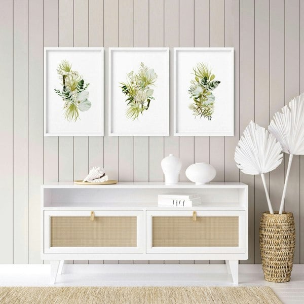 Botanical print wall art | set of 3 unique wall art for living room