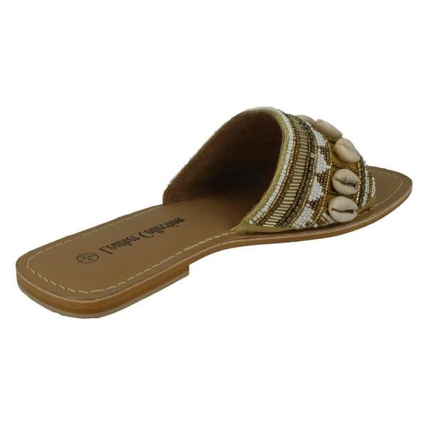 Leather Collection Ladies Leather Collection Beaded Mules F00311