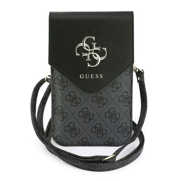 Guess PU Leather Grained 4G Metal Logo Universal Phone Bag Black - GUWBPG4L4CNK