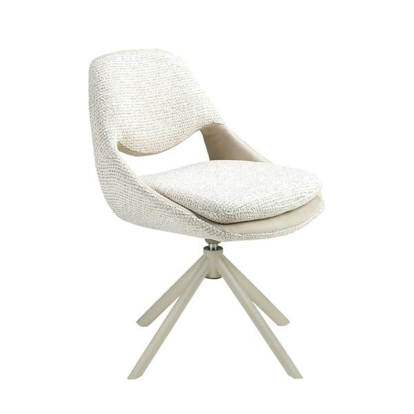 Angel Cerdá Swivel chair in off-white and cream fabric 4246