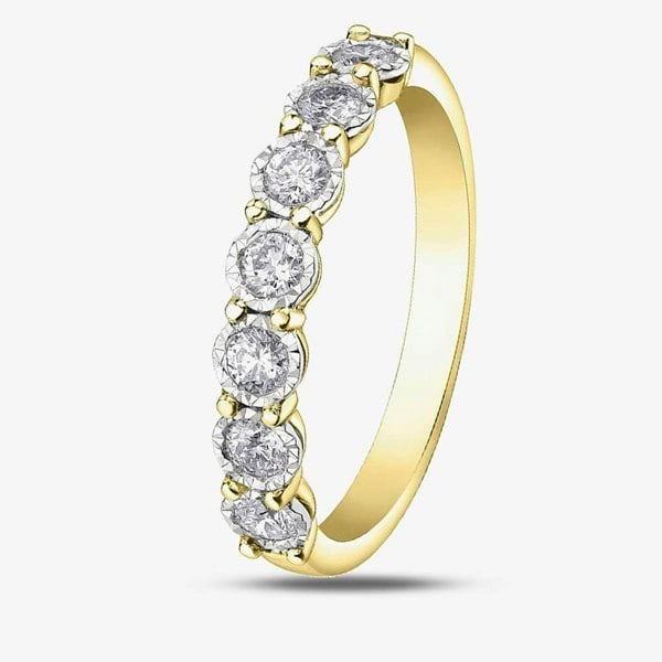 T. H. Baker 9ct Two Colour Gold 0.35ct Diamond Half Eternity Ring 50L67WG/35-10