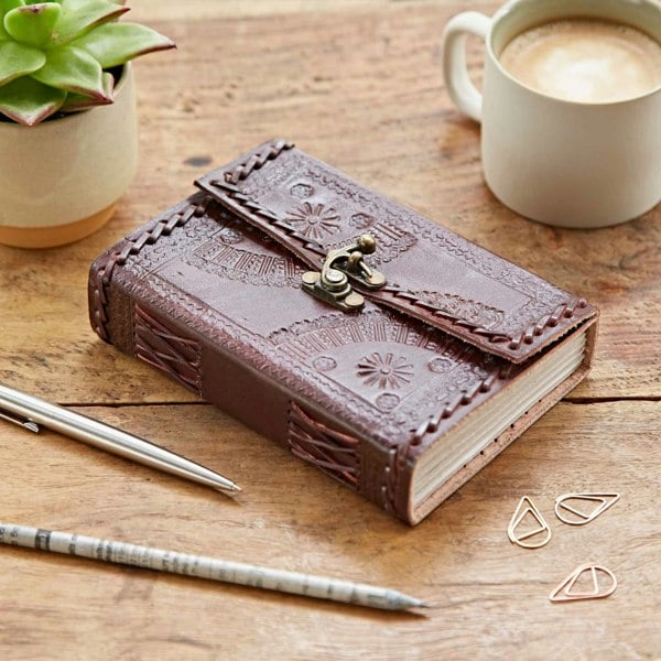 Paper High Indra Medium Embossed & Stitched Leather Journal