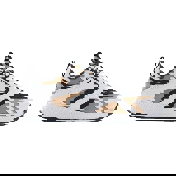 Boss Mens Titanium Leather Running Trainers - Beige - 