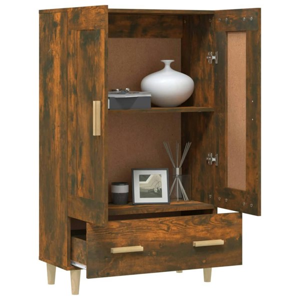 Berkfield Highboard Smoked Oak 70x31x115 cm Engineered Wood