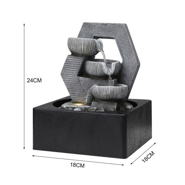 LED Light Cascade Tabletop Fountain Relaxing Water Feature for Relaxation and Meditation Soothing Waterfall Design Fountains Living and Home