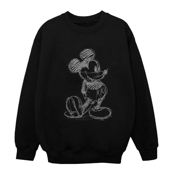 Disney Boys Mickey Mouse Sketch Kick Sweatshirt - Black