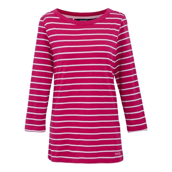 Regatta Womens/Ladies Baylette II Striped T-Shirt - Pink Fusion/White