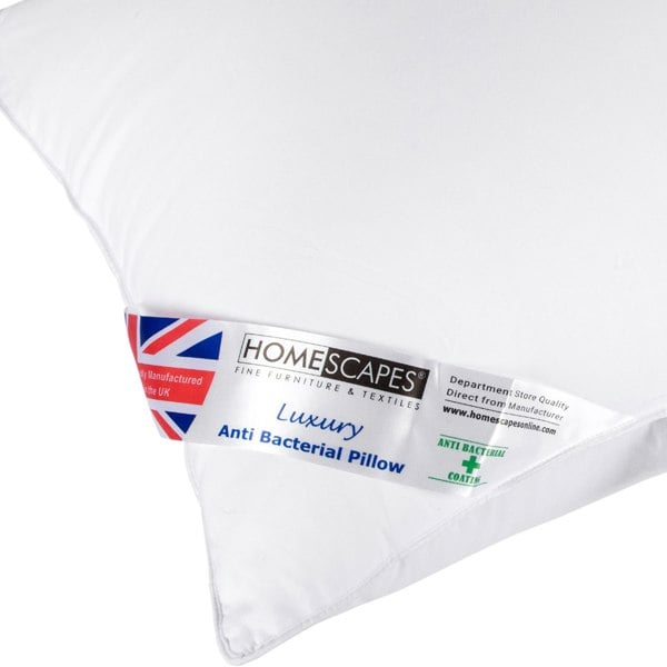 HOMESCAPES Anti Bacterial Pillow Super Microfibre, 48 x 74 cm