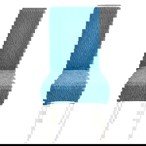 Anyseat Chair Cover Blue Series Leaf Lines Design with Elastic Material for Dining Room Kitchen Wedding Hotel Banquet Restaurant