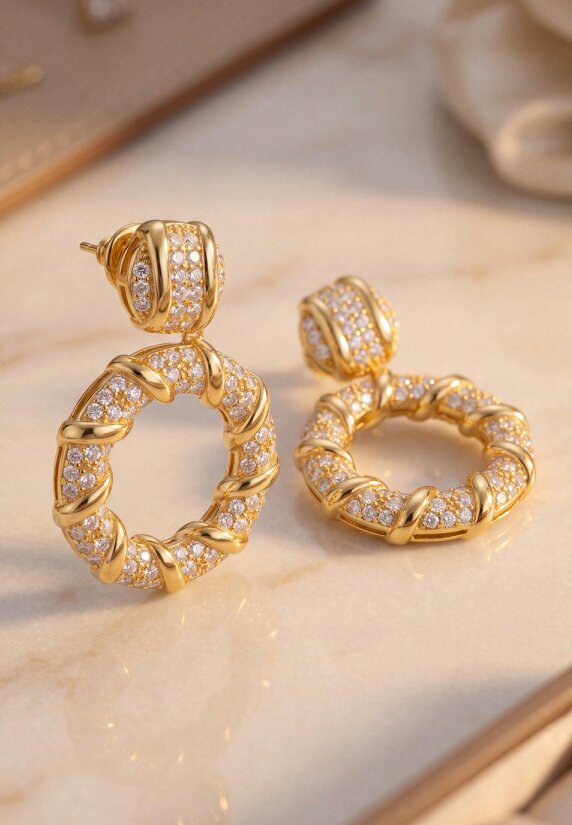 Latelita Chantilly Drop Earrings Gold