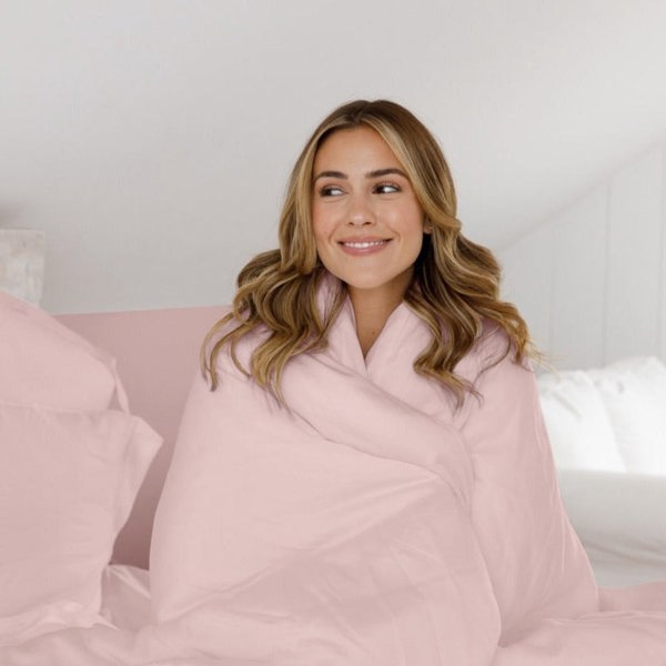 Ethical Bedding Duvet Cover in Rose (Eucalyptus Silk)