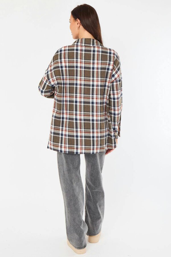 Elaina Fashion Oversized Checkered Shirt