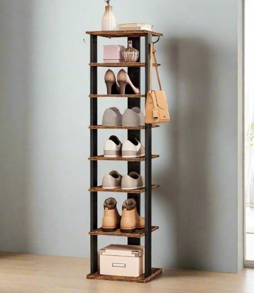 Modcraft 8 Tier Shoe Rack - Tall and Narrow with Vertical Storage