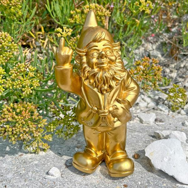 Stoobz Gold Middle Finger F**k You Garden Gnome 20cm