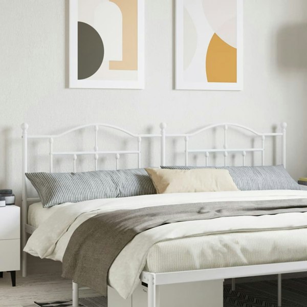 Berkfield Metal Headboard White 193 cm