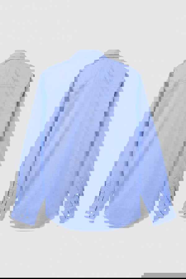 ENORSIA Men Button Down Collar Long Sleeve Shirt