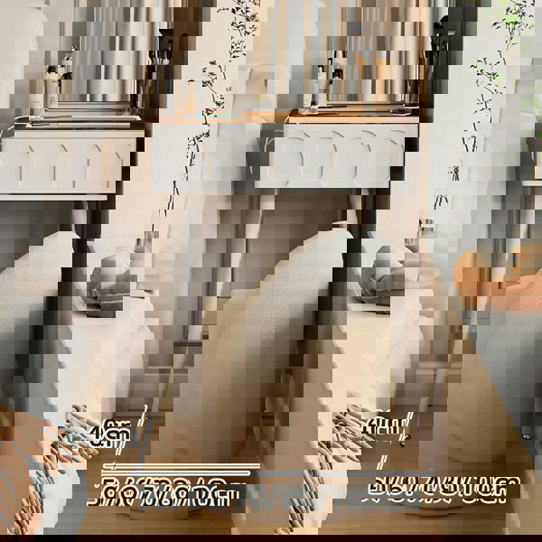 Aisha Slimline Dressing Table For Narrow Space, Cream-Rit Concept-Rit Concept