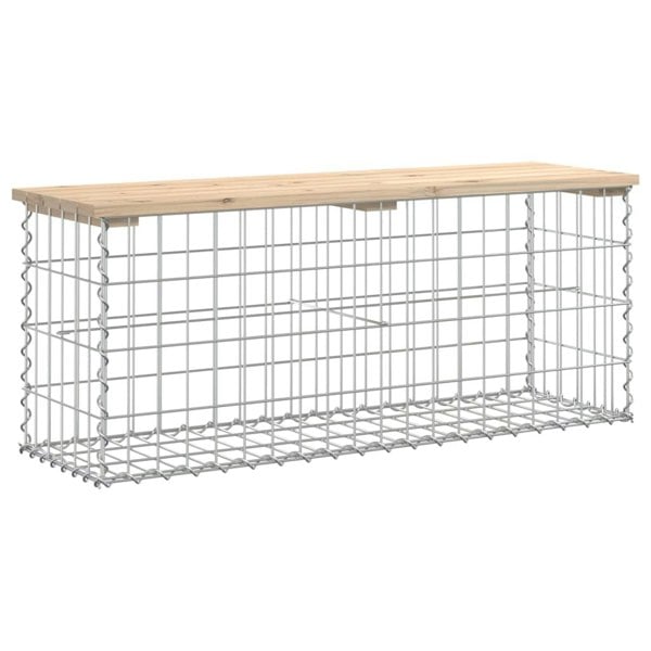 Berkfield Garden Bench Gabion Design 103x31.5x42 cm Solid Wood Pine