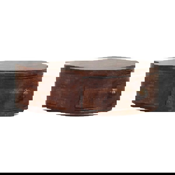 Artisan Furniture Solid Wood Honey Caramel Wall Mounted Rounded Bedside Table