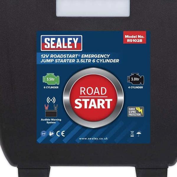 Clarke International Sealey RoadStart Emergency Jump Starter 12V 3.5L 6-Cylinder - RS102B