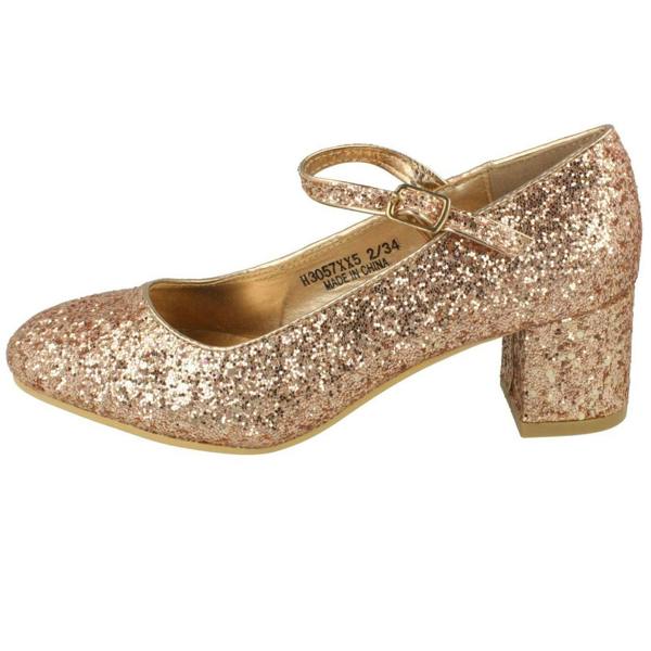 Spot On Girls Spot On Heeled Sparkly Dolly Shoes H3057