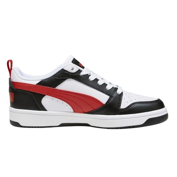 Puma Childrens/Kids Rebound High Top Trainers - Black/White/Red - 
