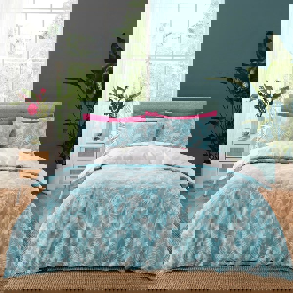 Catherine Lansfield Aruba Tropical Floral Reversible Duvet Cover Set