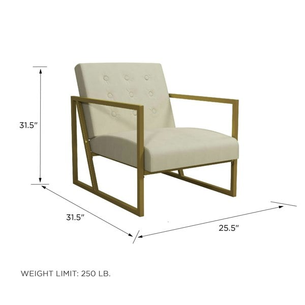 Dorel Home Lexington Modern Chair in Ivory