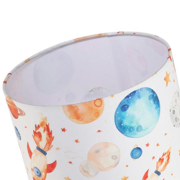Colourful Space Themed Kids Lamp Shade with Rockets Planets and Stars Image 5
