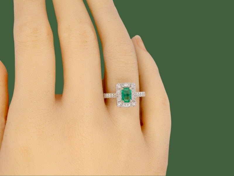 Vintage Tom A  NEW Emerald and Diamond cluster ring