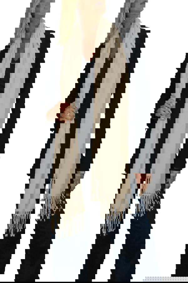 Paulo Due Wool Blend Pashmina Scarf Solid Colour