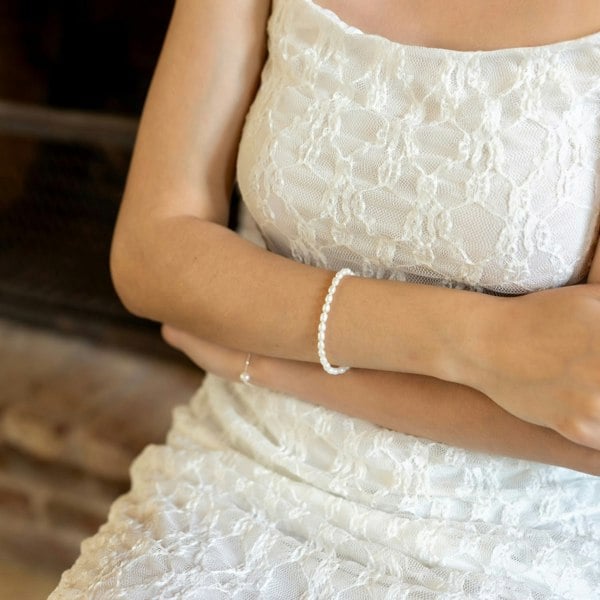 Spero London Natural Freshwater Real Seed Pearl Strand Bracelet