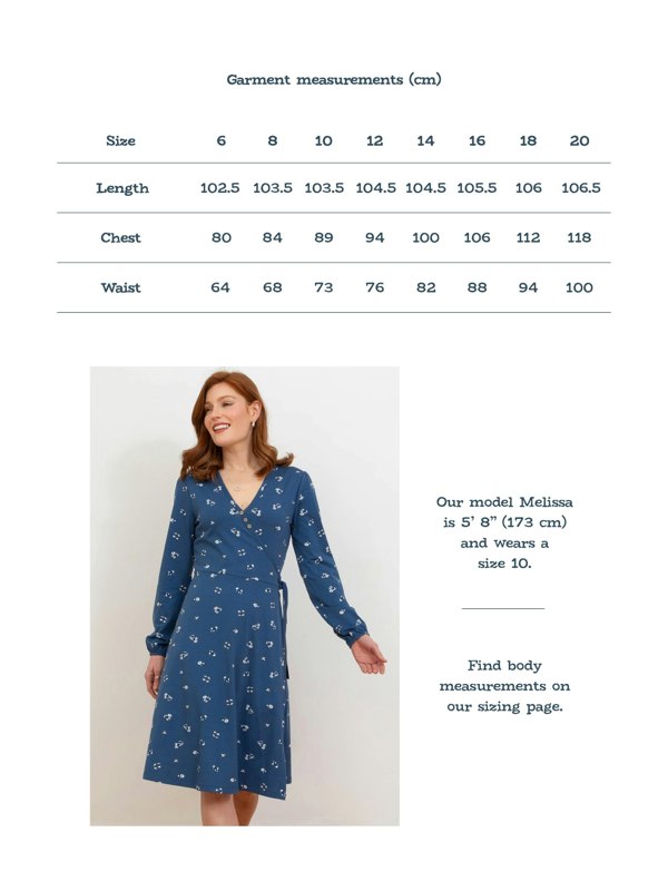 Kite Organic Highcliffe Jersey Wrap Dress Forage Floral