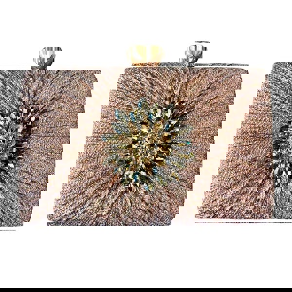 Love EMVY Petal Radiance Floral Clutch Sparkle Evening Bag