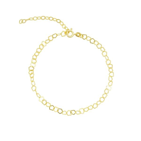 Spero London Pentagon Geometric Sterling Silver Link Bracelet & Anklet