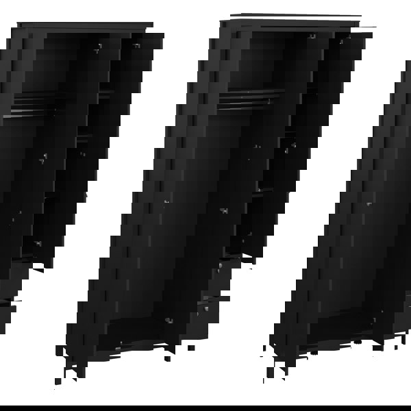 Furniture To Go Madrid Wardrobe with 2 doors + 1 mirror door + 2 drawers Matt Black