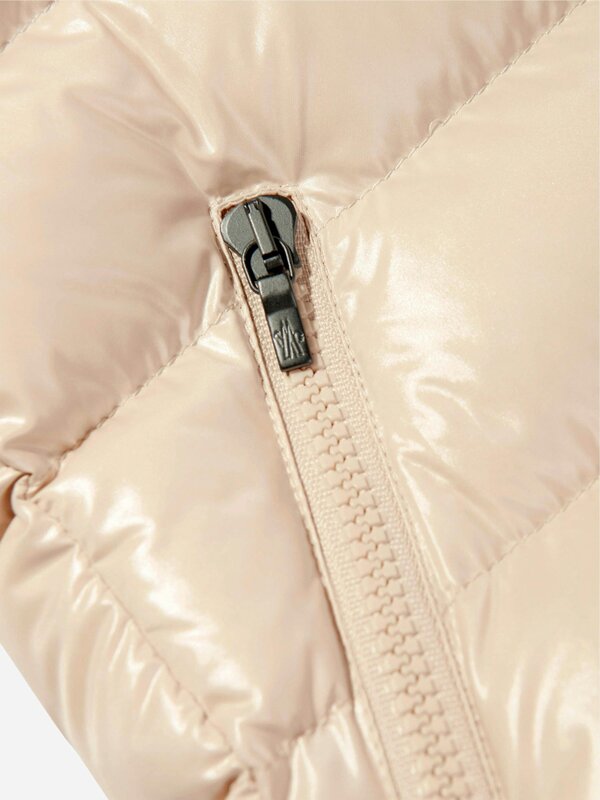 Moncler Enfant Girls Down Padded Badyf Jacket in Beige