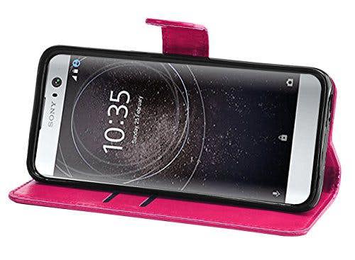 KAV Sony Xperia XA2 Case, Premium PU Leather Wallet Case Cover - Pink