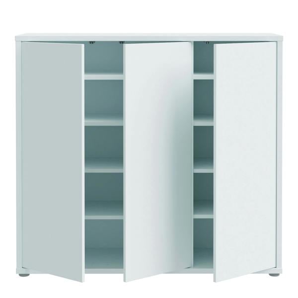 Furniture To Go Alice Springs Shoe Cabinet with 3 Doors Push-to-Open in Light Grey