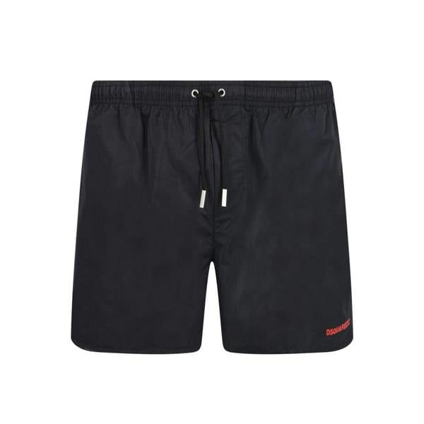 Dsquared Icon Logo Red Swim Shorts   in  Black
