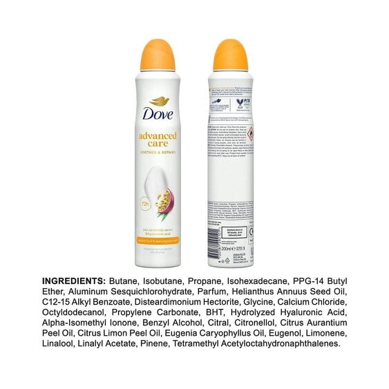 Dove Advanced Care Antiperspirant Deodorant Fruit & Lemongrass Scent 200ml, 18pk