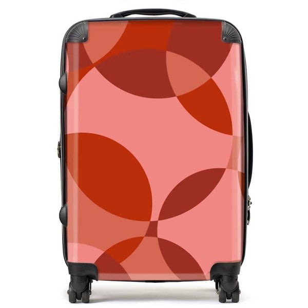 Warren Reed Red Circle Pattern Suitcase