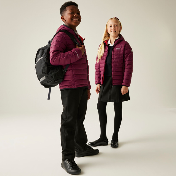 Regatta Kids Marizion Hooded Padded Jacket - Tangerine Tango/Dark Pimento