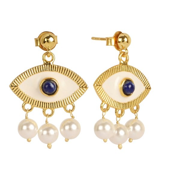 Lila Rasa Evil Eye Earring Pearl