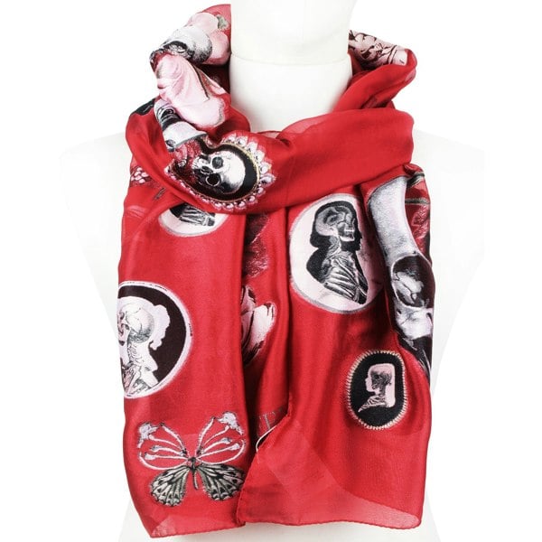 Alexander McQueen sheer chiffon silk blend scarf
