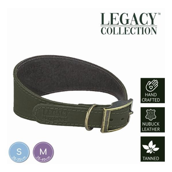 HugglePets Leather Hound Dog Collar - Khaki