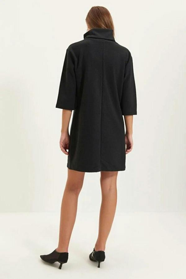 WOVCOR Turtleneck Long Sleeve Knit Mini Dress