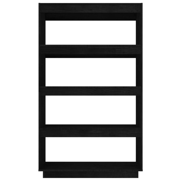 Berkfield Book Cabinet/Room Divider Black 80x35x135 cm Solid Pinewood