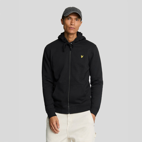 Lyle & Scott Zip Through Hoodie - Jet Black