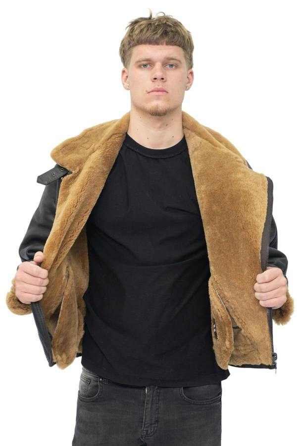 Infinity Leather Mens Sheepskin Leather WW2 Bomber Jacket-Tucson